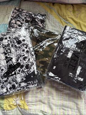 Women’s Skull, Camo & Black Print Leggings Pack - Multi Color